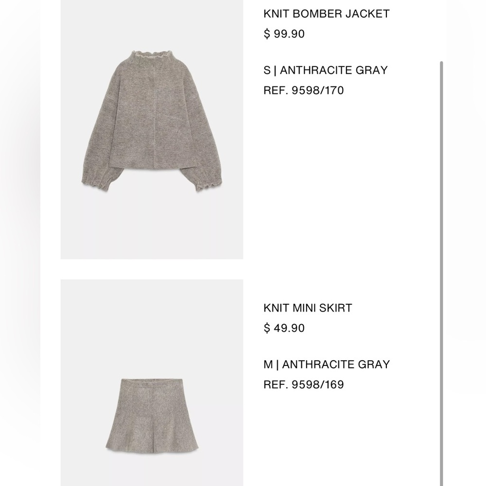 Zara knit set
